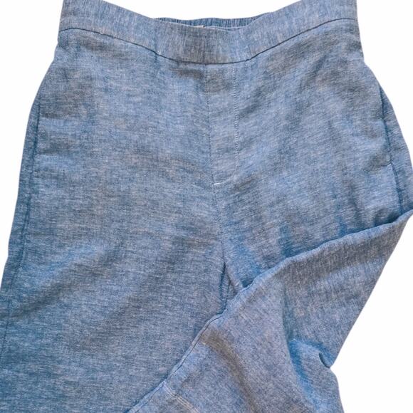 BR Factory Blue Chambray Linen Blend Wide Leg Cropped Pants S - Picture 4 of 7